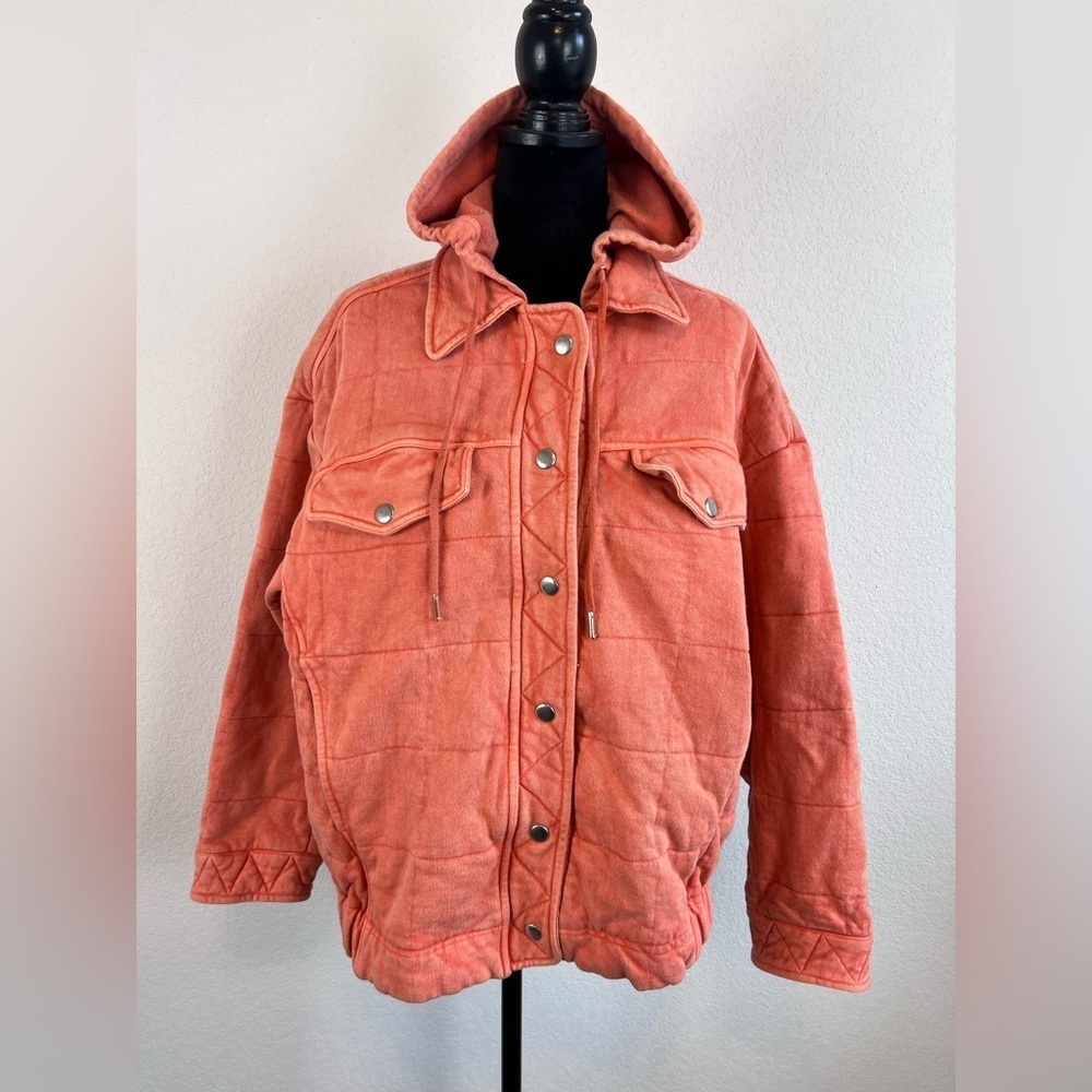 Avec Les Filles Coral Hooded Quilted Bomber Jacket